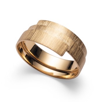 18 kt Ring mat/børstet