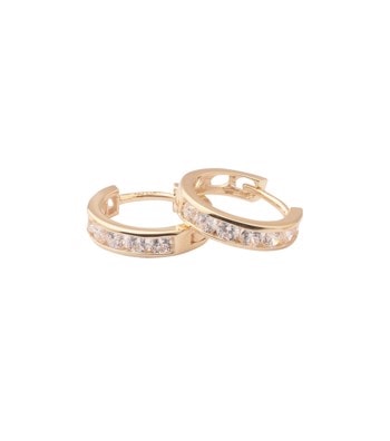Knæk creol 8 karat rødguld zirkonia 2,8x12mm, fra L&G