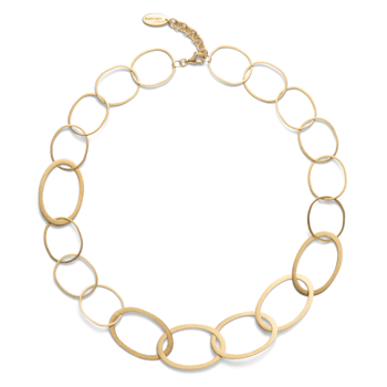 Sterling sølv collier, mat forgyldt, 47cm + 3cm