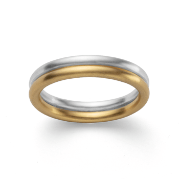 Sterling sølv Ring, delvis forgyldt mat