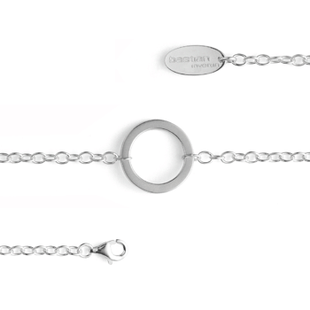 Sterling sølv armbånd, rhodineret. mat/blank, 19cm, 2,87mm