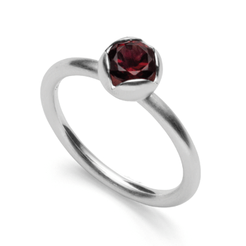 Sterling sølv Ring mat, Granat 0,83ct