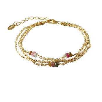 Armbånd & halskæde - Forgyldt med Turmalin 18+4cm, fra San - Links of Joy