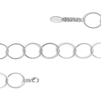 Sterling sølv armbånd mat, 17cm + 2cm