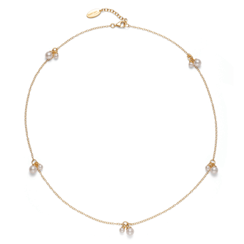 Sterling sølv collier, forgyldt blank, perle 15,75ct, 1mm 57+3cm