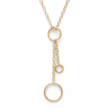 Sterling sølv collier, forgyldt mat/blank, 3mm, 43cm