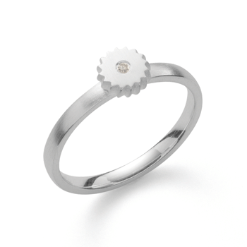 Sterling sølv Ring mat, brillant 0,02 ct Wesselton / SI