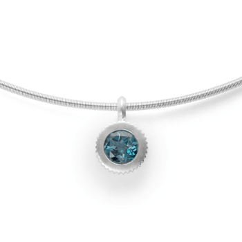 Sterling sølv Vedhæng mat, Topaz London Blue 1.00ct