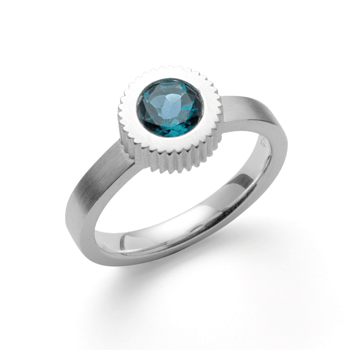Sterling sølv Ring mat, Topaz London Blue 0,99ct
