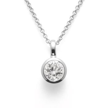 Sterling sølv Vedhæng blank, hvid topas 1.46ct