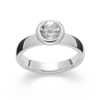 Sterling sølv Ringblank, hvid topas 1,49ct