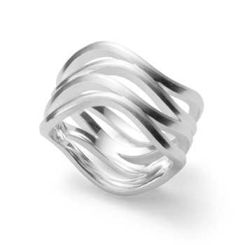 Sterling sølv Ring, mat rhodineret.