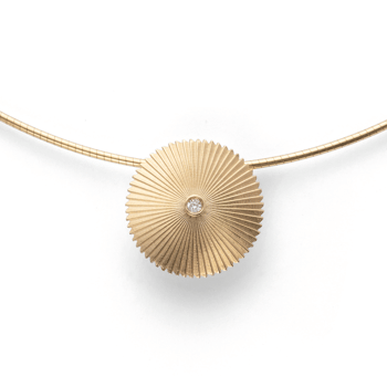 18 kt Vedhænger mat/blank, br. 0,01ct W-SI