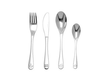 Børnebestik, 4 stk., Miffy-køretøjer, rustfrit stål, fra Noa Kids