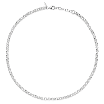 Sterling sølv halskæde, rhodineret. mat., 42cm + 3cm