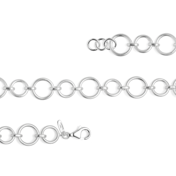 Sterling sølv armbånd, rhodineret. mat, 20cm + 1cm