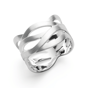 Sterling sølv Ring, mat rhodineret.