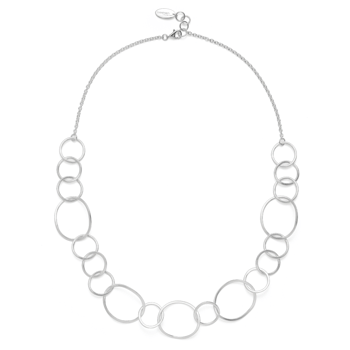 Sterling sølv collier mat/blank, rund ankerk. 2mm
