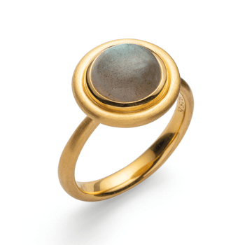 Sterling sølv Ring, forgyldt mat/blank, lab 2.63ct