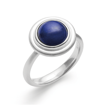 Sterling sølv Ring mat/blank, lapis 2,73ct