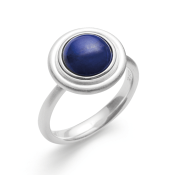 Sterling sølv ring, rhodineret. mat/blank, lapis 2,73ct