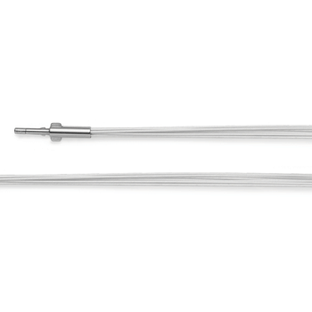 Stål 12rk. forsølvet 0,5 mm, 45 cm, dobbelt clips