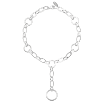 Sterling sølv collier børstet/blank, 45cm