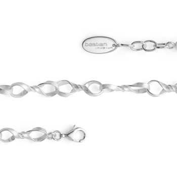 Sterling sølv armbånd, rhodineret. børstet, 19cm + 1,5cm