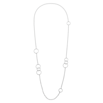 Sterling sølv halskæde, rhodineret. mat/blank, 97cm