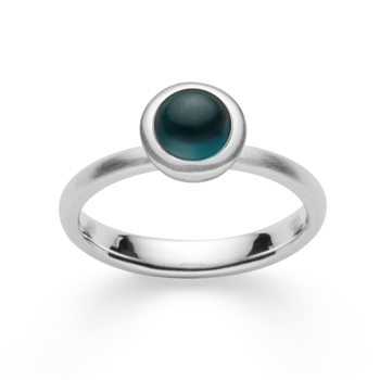Sterling sølv Ring mat/blank, Topaz London Blue 1,21ct