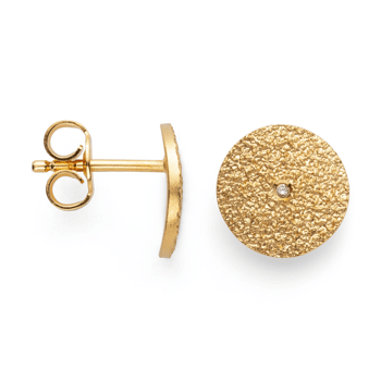 Sterling sølv Øreringe med studs, forgyldt, br 0,01ct W-SI