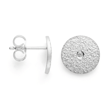 Sterling sølv Ørestikker, rhodineret. brillant  0,02ct W-SI