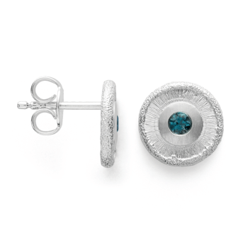 Sterling sølv Ørestikker mat, Topaz London Blue 0,14ct