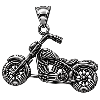 Stål vedhæng med motorcykel