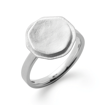 Sterling sølv Ring, mat/børstet rhodineret.