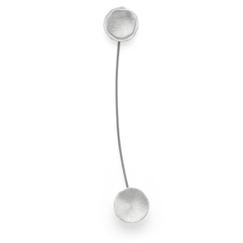 Sterling sølv broche mat/børstet, rustfri stålnål 0,7 mm