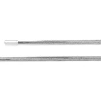 Nylonstrop 3-fold med Sterling sølv endestykker grå, 100cm