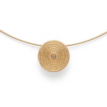 18 kt Vedhæng mat/børstet,  0,02ct W-SI