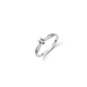 Eternity 14kt hv.d.ring 1x0,05ct wsi, fra aagaard