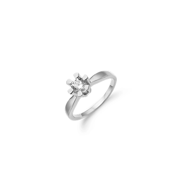 Eternity 14kt hv.d.ring 1x0,50ct wsi, fra aagaard