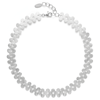 Sterling sølv collier børstet, 45cm + 5cm
