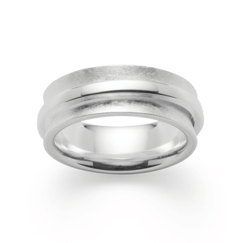 Sterling sølv Ring, rhodineret. mat/blank