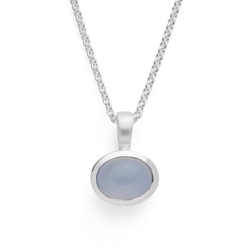 Sterling sølv Vedhæng mat/blank, chelcedon 1,72ct
