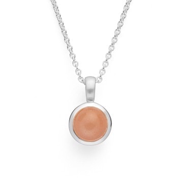 Sterling sølv Vedhæng, rhodineret. mat/blank, månesten 1,85ct