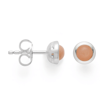 Sterling sølv Ørestikker mat/blank, månesten  1.19ct