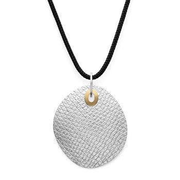 Sterling sølv Vedhæng, forgyldt 18K, rhodineret. Mat