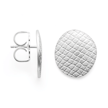 Sterling sølv Ørestikker, rhodineret., specielt tekstureret