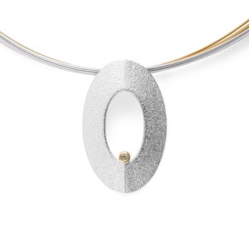 Sterling sølv Vedhæng, forgyldt mat/blank, 0,02ct