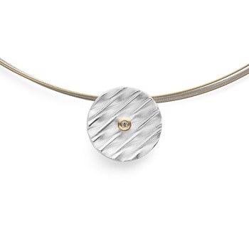 Sterling sølv Vedhæng, forgyldt tekstureret/blank, 0,015ct