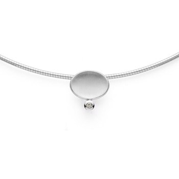 Sterling sølv Vedhæng, rhodineret. mat/blank, 0,015ct W-SI
